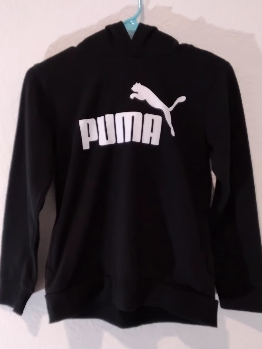 PUMA Youth's Medium Black Logo Hoodie Sweater